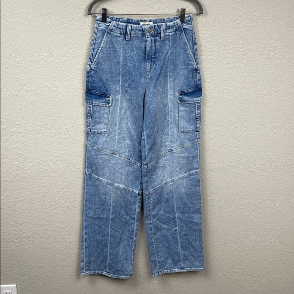 New L’Agence Brooklyn High Rise Utility Wide Leg Jeans Brewer Blue Sz 25 - Picture 3 of 14